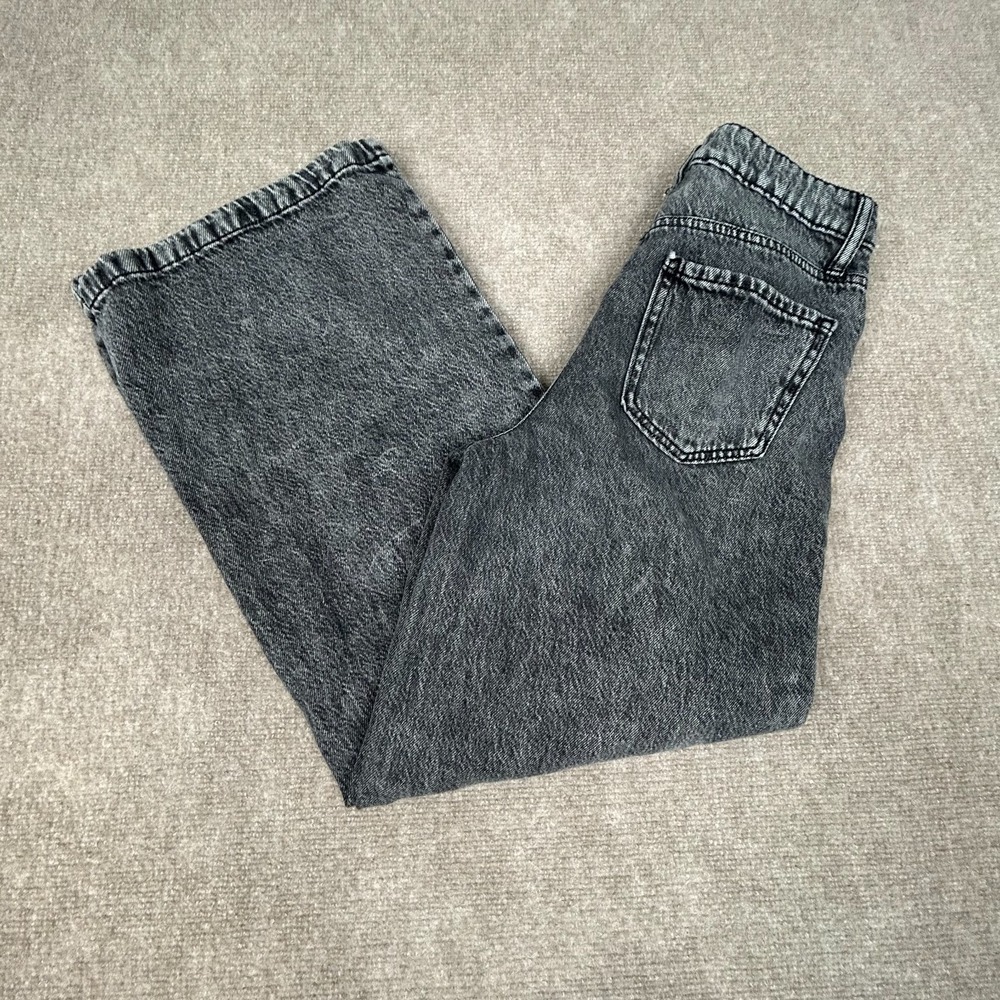 Rewash Super High Rise Jeans Juniors 5/27 Gray Cotton Stretch Panels Wide Leg